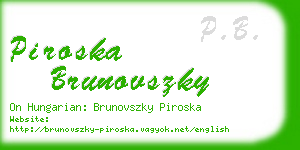 piroska brunovszky business card